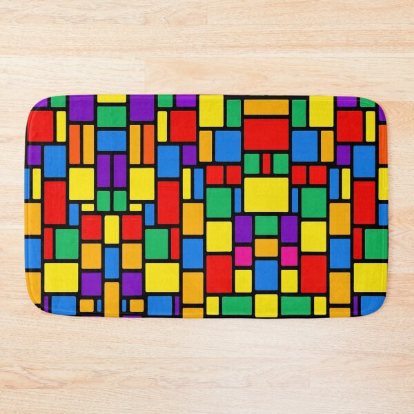 Item preview, Colorful Stained Glass Geometric Color Block Pattern designed and sold by DigitalArtx-com.