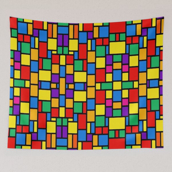 Item preview, Colorful Stained Glass Geometric Color Block Pattern designed and sold by DigitalArtx-com.