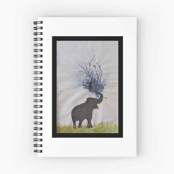 Item preview, Abstract Elephant Watercolor Splatter Silhouette Painting Art Print designed and sold by Canvas & Chaos.