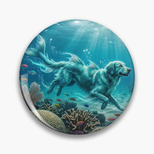 Item preview, Mythical Golden Sea Retriever Art designed and sold by Alta-store.