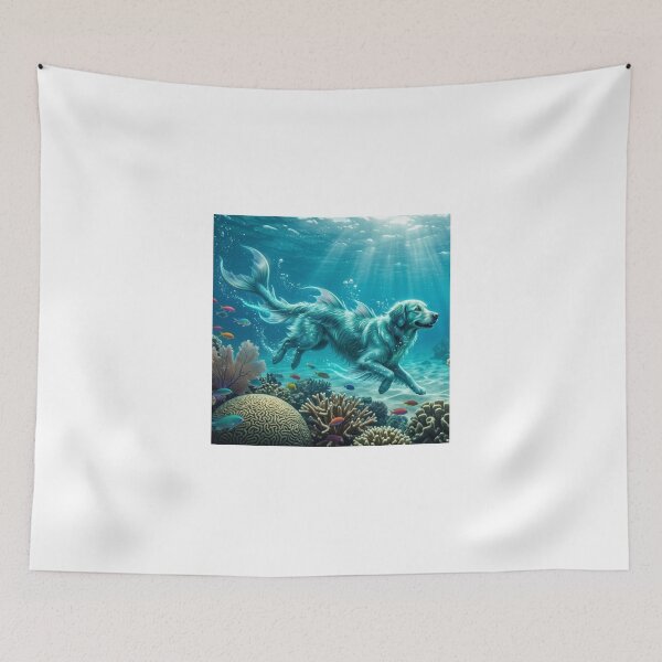Item preview, Mythical Golden Sea Retriever Art designed and sold by Alta-store.