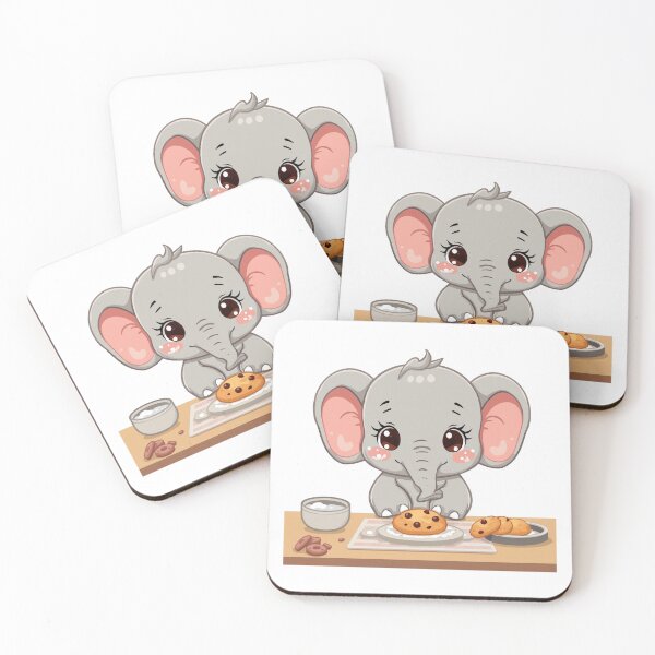 Item preview, An Adorable Elephant - Baking Cookies, Pastel Color Sticker designed and sold by DigitfanStudio.