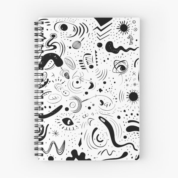 Item preview, Abstract Doodle Pattern - Black and White Hand Drawn Squiggles, Eyes, and Dots Design designed and sold by littlepiig.