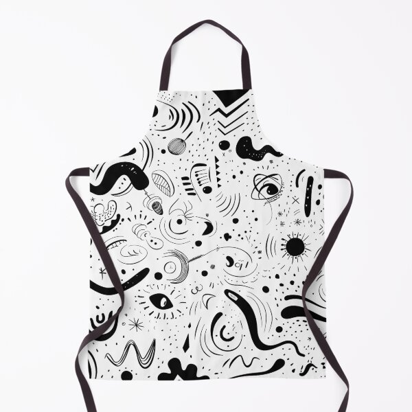 Item preview, Abstract Doodle Pattern - Black and White Hand Drawn Squiggles, Eyes, and Dots Design designed and sold by littlepiig.