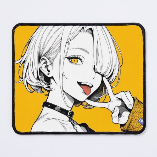 Item preview, Punk Anime Girl Tongue Out - Yellow Ink Street Art designed and sold by Sakura-MochiMochi.