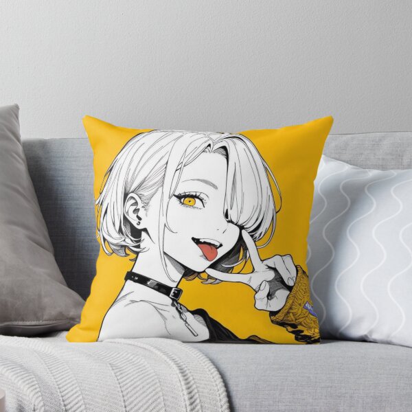 Item preview, Punk Anime Girl Tongue Out - Yellow Ink Street Art designed and sold by Sakura-MochiMochi.