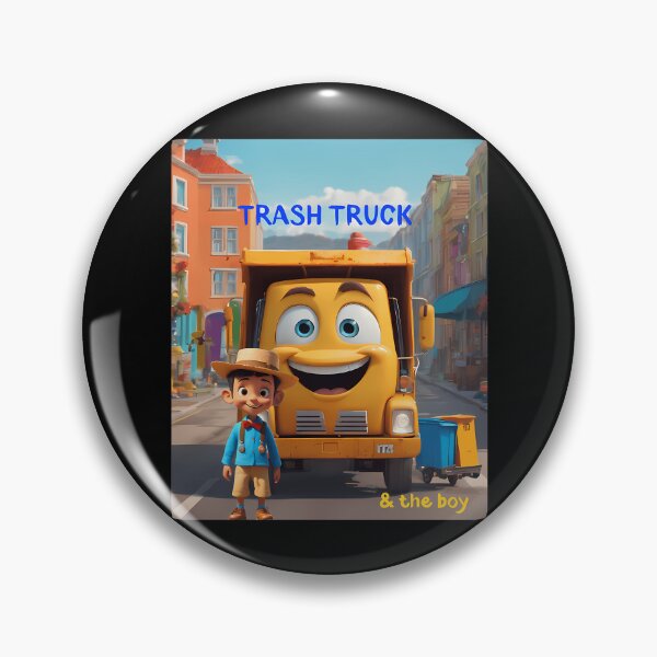 Item preview, Smiling Yellow Garbage Truck and Cute Boy Cartoon designed and sold by Somerbej.