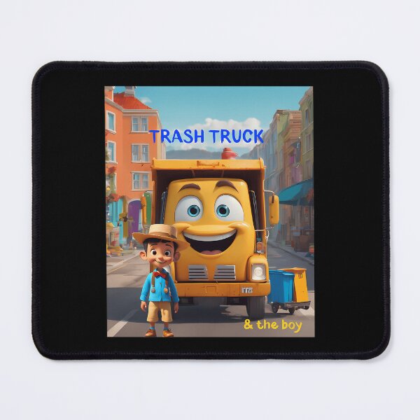 Item preview, Smiling Yellow Garbage Truck and Cute Boy Cartoon designed and sold by Somerbej.