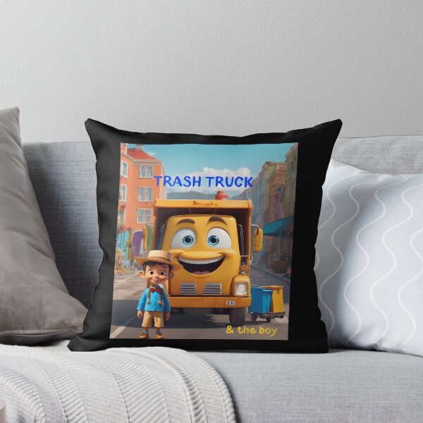 Item preview, Smiling Yellow Garbage Truck and Cute Boy Cartoon designed and sold by Somerbej.