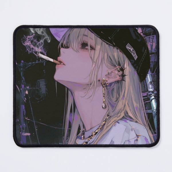 Item preview, Night City Anime Girl - Purple Cyberpunk Streetwear designed and sold by Sakura-MochiMochi.