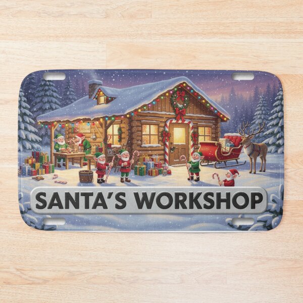 Item preview, Santa's Workshop Novelty License Plate designed and sold by The Souvenir Dept..