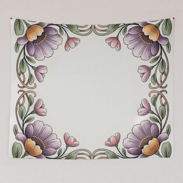 Item preview, Mucha Style Ornamental Floral Frame Pattern | Art Nouveau Botanical Decorative Print designed and sold by Tamas Das.