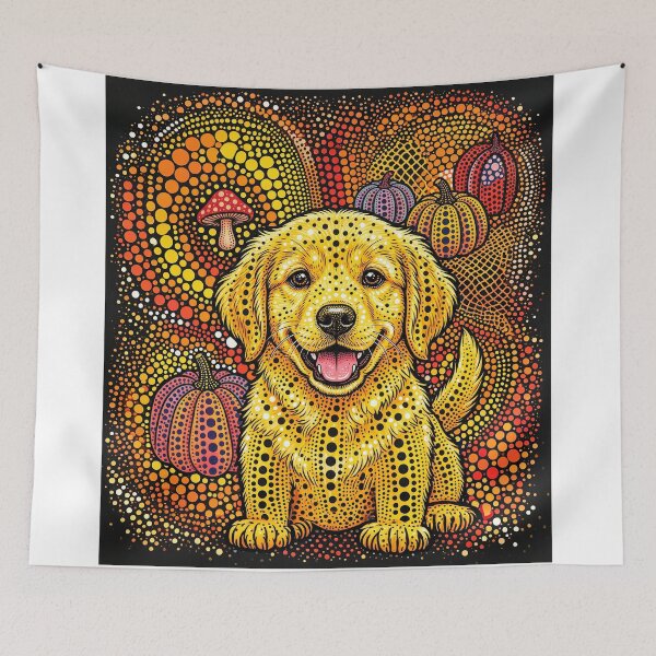 Artikelvorschau, Golden Retriever Puppy Abstract Art Portrait entworfen und verkauft von Home Decor Art.