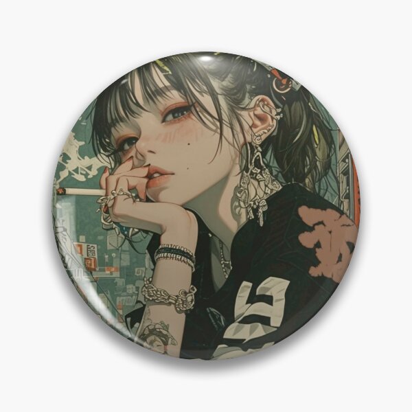 Item preview, Retro Tokyo Street Girl - Vintage Tattoo Anime Art designed and sold by Sakura-MochiMochi.