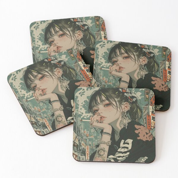 Item preview, Retro Tokyo Street Girl - Vintage Tattoo Anime Art designed and sold by Sakura-MochiMochi.