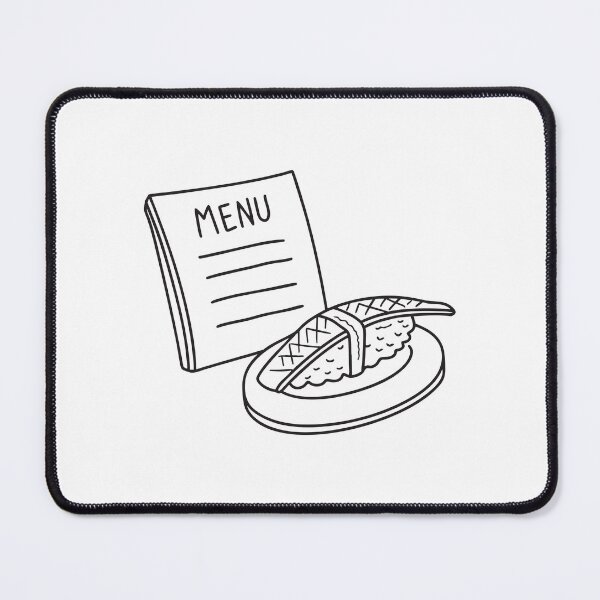 Item preview, A menu with written prices placed near grilled unagi designed and sold by rasagamastore.