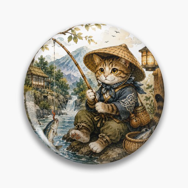 Item preview, Fisherman Cat Sticker Art designed and sold by Smoimi.