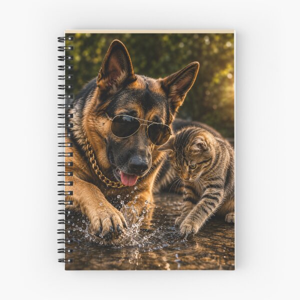 Item preview, Cool Rottweiler and Kitten Splash Adventure Portrait designed and sold by BagFactoryUK.