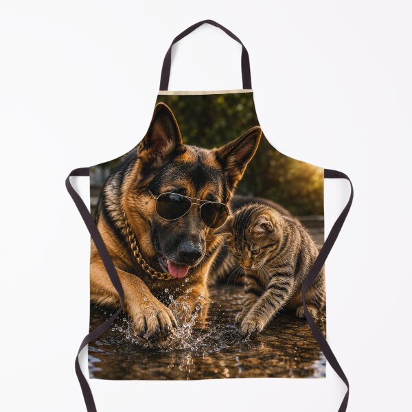 Item preview, Cool Rottweiler and Kitten Splash Adventure Portrait designed and sold by BagFactoryUK.