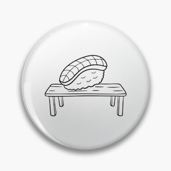 Item preview, Partially eaten unagi sushi beside a napkin on a wooden bench designed and sold by rasagamastore.