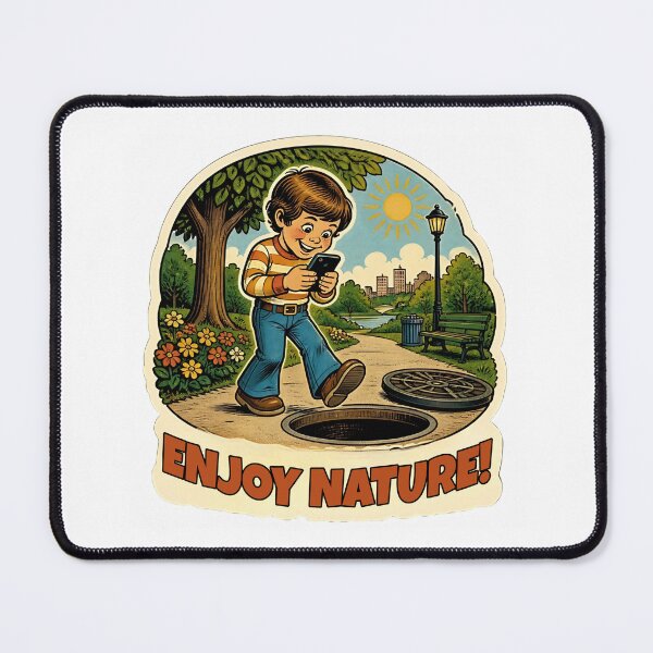 Item preview, Enjoy Nature Sarcastic Funny Retro Dark Humor designed and sold by RareVisuals.