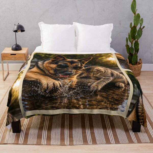 Item preview, Cool Rottweiler and Kitten Splash Adventure Portrait designed and sold by BagFactoryUK.