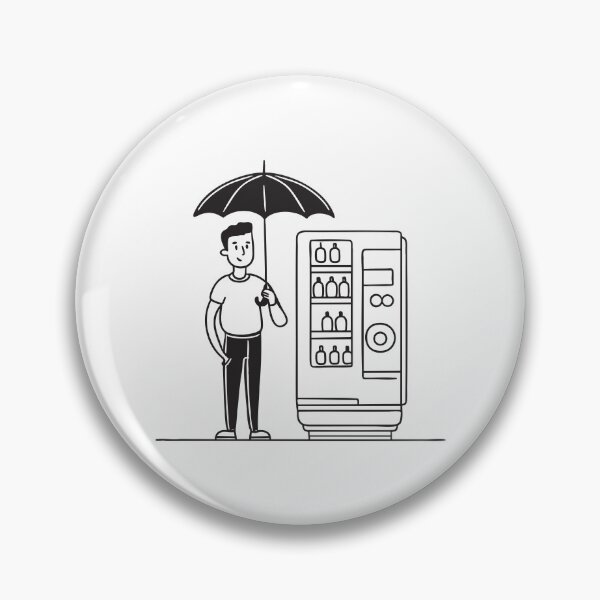 Item preview, A person holding an umbrella beside a vending machine post designed and sold by rasagamastore.