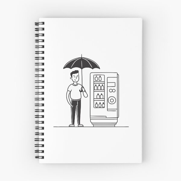 Item preview, A person holding an umbrella beside a vending machine post designed and sold by rasagamastore.