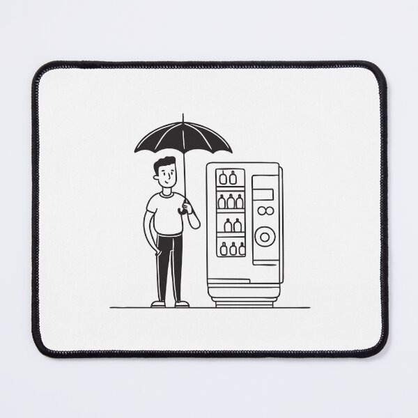 Item preview, A person holding an umbrella beside a vending machine post designed and sold by rasagamastore.