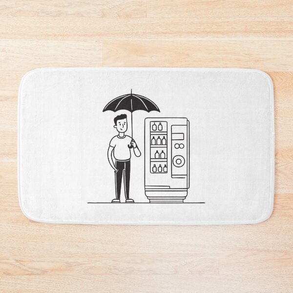 Item preview, A person holding an umbrella beside a vending machine post designed and sold by rasagamastore.