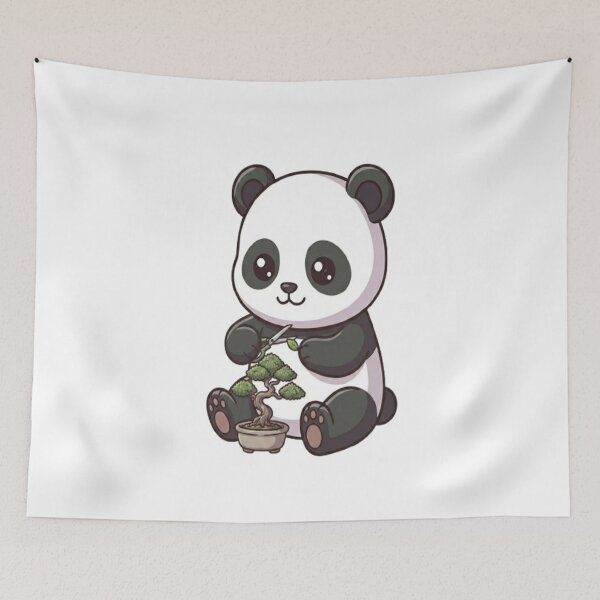 Item preview, Cute Panda Trimming Bonsai Tree designed and sold by Ella_Sketch.