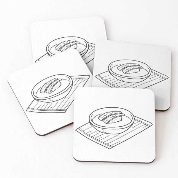 Item preview, A bamboo mat laid beside a dish of unagi on the table designed and sold by rasagamastore.