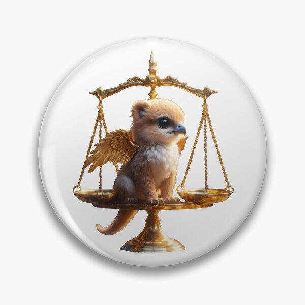 Item preview, Libra Cute Winged Baby Animal Gold Scales Fantasy Art designed and sold by Zodiac Celestial Art.