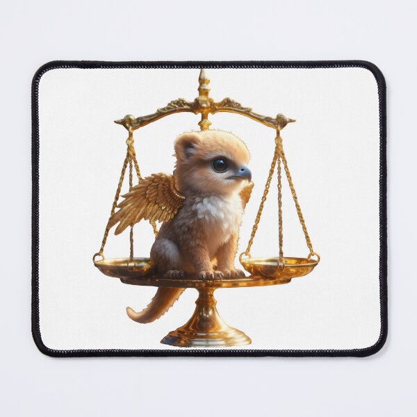 Item preview, Libra Cute Winged Baby Animal Gold Scales Fantasy Art designed and sold by Zodiac Celestial Art.
