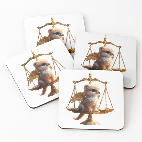 Item preview, Libra Cute Winged Baby Animal Gold Scales Fantasy Art designed and sold by Zodiac Celestial Art.
