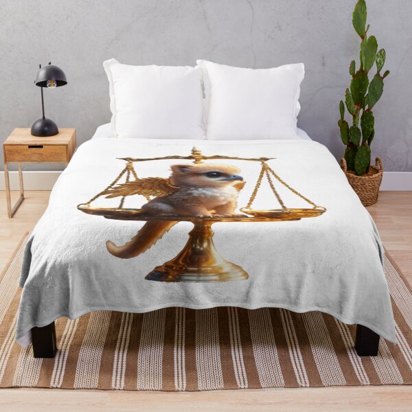 Item preview, Libra Cute Winged Baby Animal Gold Scales Fantasy Art designed and sold by Zodiac Celestial Art.