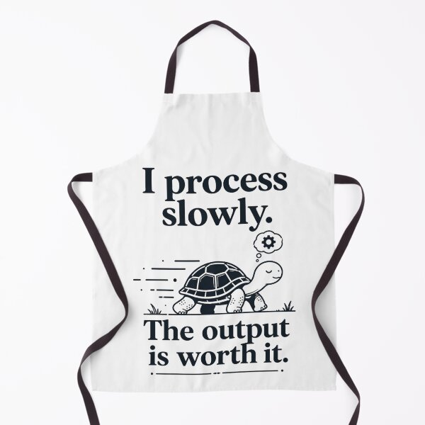 Item preview, I Process Slowly The Output Is Worth It Funny AI Turtle Quote designed and sold by Aureva Arts Shop.