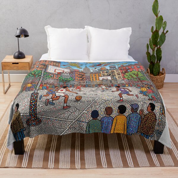 Aperçu de l'œuvre NYC Basketball Court Abstract Art créée et vendue par Home Decor Art.