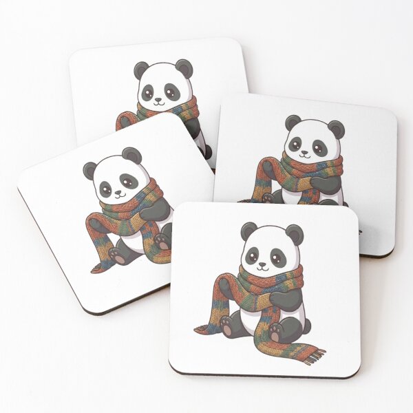 Item preview, Cute Panda Wearing Knitted Scarf designed and sold by Ella_Sketch.
