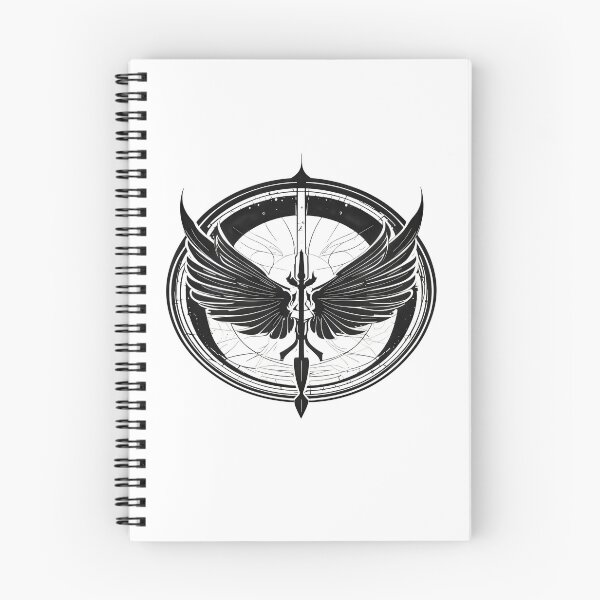 Item preview, Abstract Winged Sword Emblem – Monochrome Fantasy Crest Vector designed and sold by Artisan Finds Online.