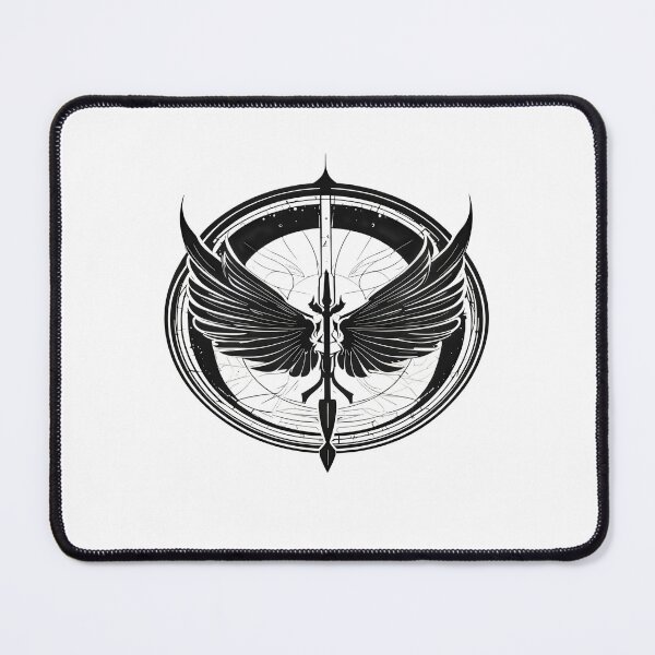 Item preview, Abstract Winged Sword Emblem – Monochrome Fantasy Crest Vector designed and sold by Artisan Finds Online.
