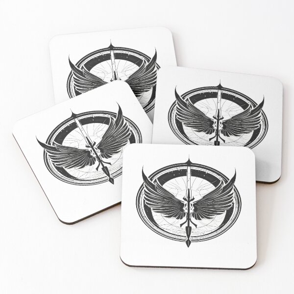 Item preview, Abstract Winged Sword Emblem – Monochrome Fantasy Crest Vector designed and sold by Artisan Finds Online.