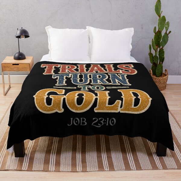 Item preview, Trials Turn To Gold | Job 23:10 Vintage Christian Faith Quote designed and sold by Jen.Lou.