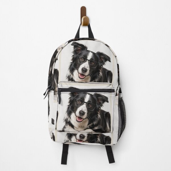 Item preview, Cool Border Collie with Glasses Portrait Art designed and sold by BagFactoryUK.