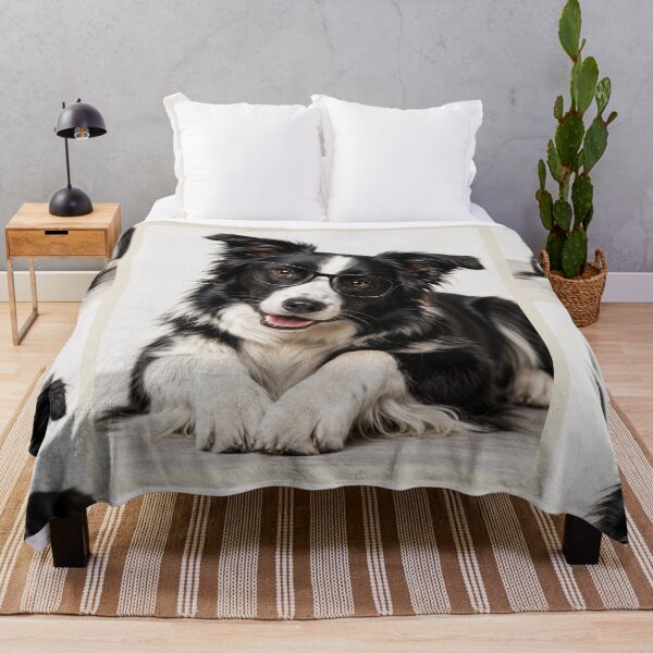 Item preview, Cool Border Collie with Glasses Portrait Art designed and sold by BagFactoryUK.