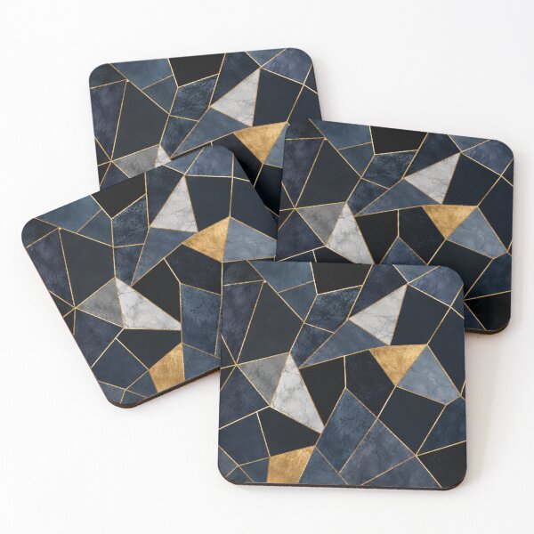 Item preview, Navy Blue Gold Marble Geometric Art designed and sold by 0606PM.