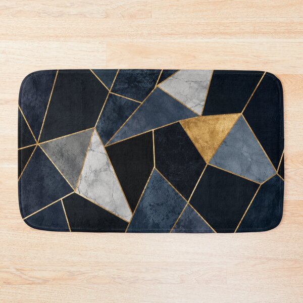 Item preview, Navy Blue Gold Marble Geometric Art designed and sold by 0606PM.