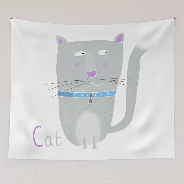 Item preview, C Is For Cat Illustrated Kids T-Shirt By Artist Carla Daly designed and sold by Carla Daly.