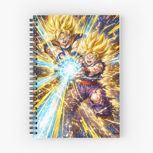 Item preview, Golden Warrior Father Son Energy Blast Anime Super Saiyan Style Art Print designed and sold by MugenAnime.