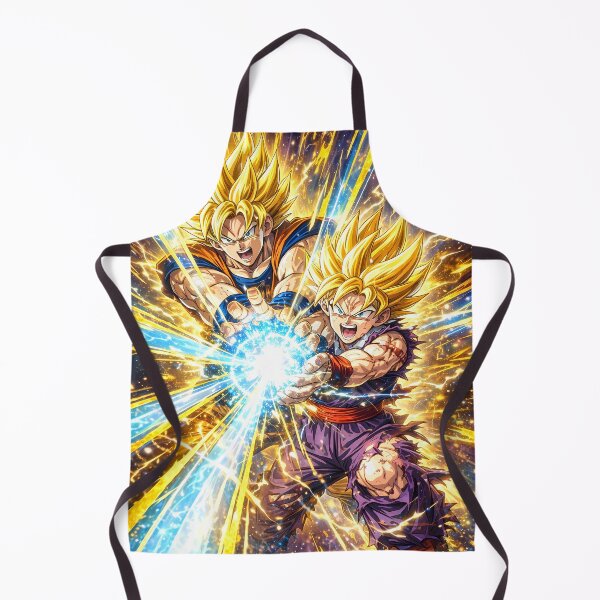 Item preview, Golden Warrior Father Son Energy Blast Anime Super Saiyan Style Art Print designed and sold by MugenAnime.